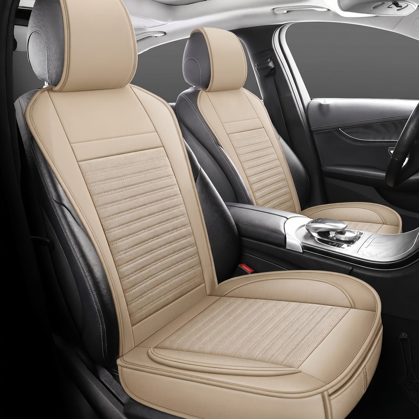 Universal Front Car Seat Covers 2-Pack Full Surround High-Back Bucket Seat Protector Anti-Slip Easy Install for Cars SUVs Trucks - Multiple Colors & Styles