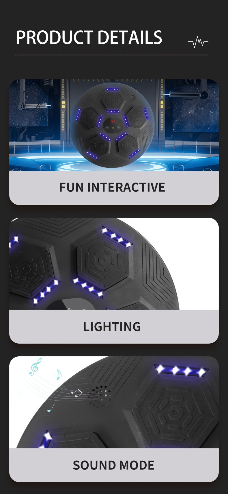 Wall Mounted Musical Boxing Machine with LED & Music, Home Gym Punch Training Target Equipment for Boxing Exercise & Stress Relief, Ordinary, Upgrade & Premium Models - Fun Indoor Sports Fitness
