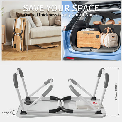 Lap Desk Bed Tray for Laptop & Eating – Large Breakfast Tray with Cup Holder & Drawer for Sofa Couch Floor Sitting, Study Reading Writing Portable Lap Table
