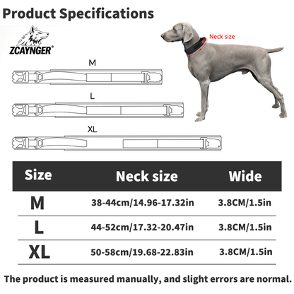 Heavy Duty Tactical Dog Collar with Handle & Quick-Release Metal Buckle – 1.8" Wide Nylon Collar for Medium & Large Dogs, Ideal for Training, Agility, Outdoor & Search & Rescue