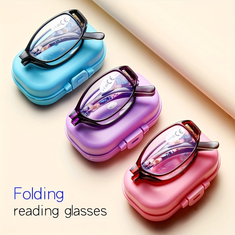 3-Pack Folding Reading Glasses Unisex Mixed Colors 1.0x–4.0x Magnification Compact Portable Elegant Business Style Readers Gift