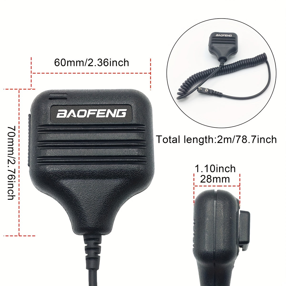 Baofeng H7 Walkie Talkie Headset with Large Speaker & K Connector – Long Range 1.5KM Two-Way Radio Earpiece for Construction Workers, Security, Outdoor & Professional Communication