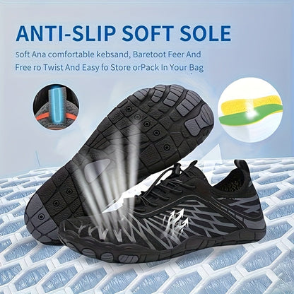 Barefoot Shoes for Women Wide Toe Box Minimalist Athletic Walking Shoes, Non-Slip Breathable Lightweight Water Shoes for Beach, Pool, Swim & Hiking - Unisex Black Pink White US 6-11
