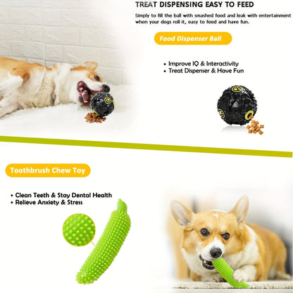 25pcs Dog Toys Set for Small Dogs & Puppies – Chew Toys, Squeaky Toys, Rope Tug, Teething Toys, Treat Dispenser Balls, Interactive Play Bundle