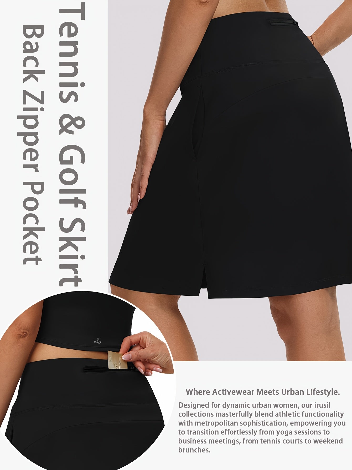 Women's 20-Inch Knee Length Skorts with 5 Pockets – High Waist Athletic Skirt with Built-In Shorts for Tennis, Golf & Pickleball, Long Activewear Skort, Sizes S-XXL, Multiple Colors