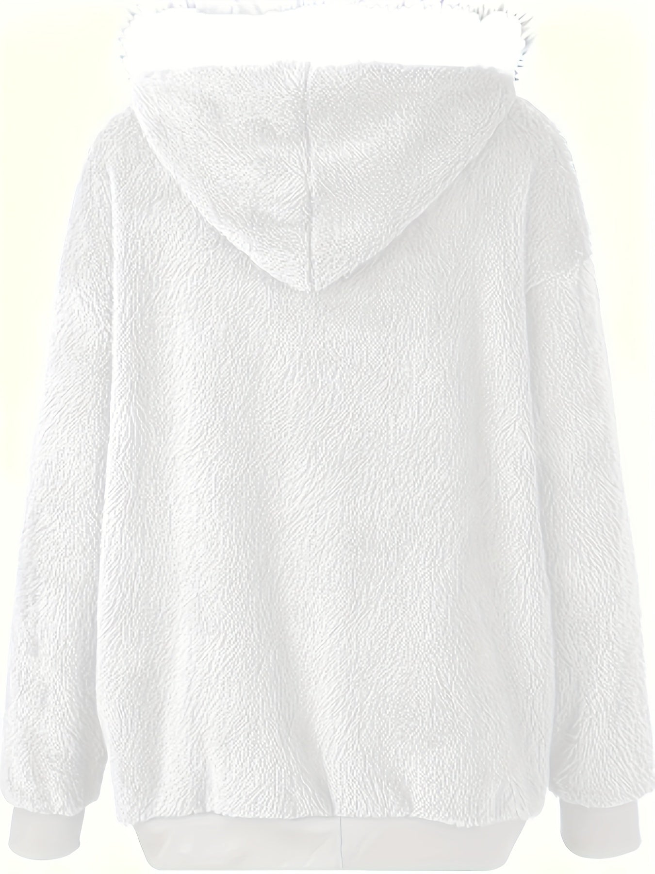 Women's Teddy Bear Jacket – Autumn Winter Color Block Zip-Up Fleece Coat, Soft Warm Casual Outerwear, 2 Color Combinations, Sizes S-XL, Cozy Street Style Jacket