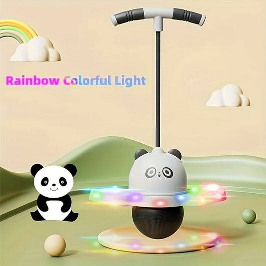 Pogo Ball with Colorful LED Light – Balance Coordination Bounce Toy for Kids & Adults Up to 200lb, Trick Pop Ball Jumper for Indoor Outdoor Play, Gift for Boys & Girls, Pink & Black