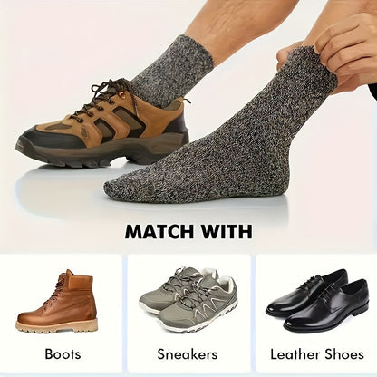 Thermal Hiking Socks 9 Pairs Unisex Thick Warm Terry Socks for Men Women Multi-Color Winter Boot Socks Cold Weather Arch Support Reinforced Toe Breathable Cozy Casual Bed Socks US Size 6-10