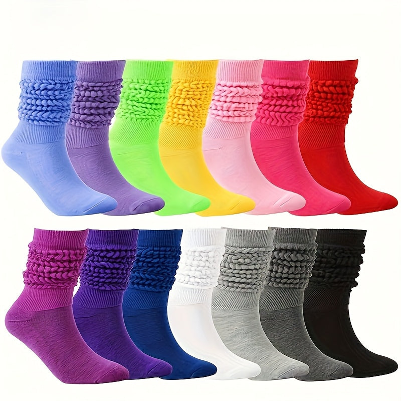36 Pairs Women's High-Calf Socks, Breathable Quick-Dry Moisture-Wicking Polyester Socks with Soft Cushioned Sole, Pastel & Vibrant Colors for Casual Office Parties – All-Season Cute Sock Gift Set