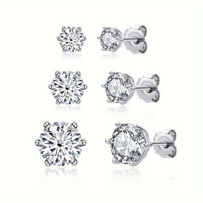 Moissanite Stud Earrings for Women S925 Sterling Silver – 0.5CT 1CT 2CT 3CT Vintage Style Diamond Alternative Earrings in Gold Silver Elegant Jewelry Gift