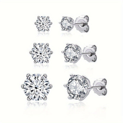 Moissanite Stud Earrings for Women S925 Sterling Silver – 0.5CT 1CT 2CT 3CT Vintage Style Diamond Alternative Earrings in Gold Silver Elegant Jewelry Gift
