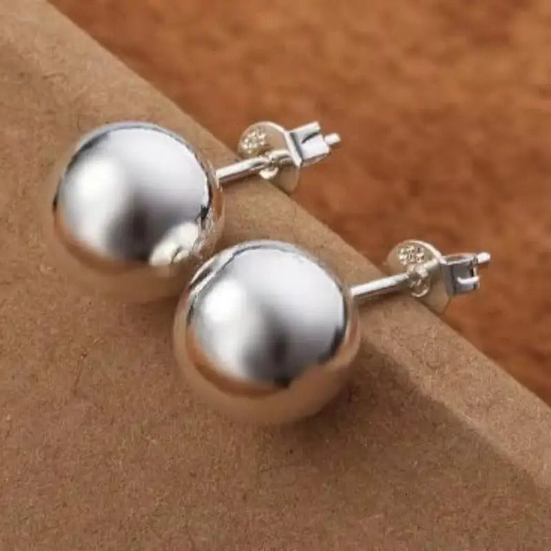 S925 Sterling Silver Stud Earrings 10mm Minimalist Simple Design Hypoallergenic Daily Wear Ear Piercing Jewelry for Women Girls Gift