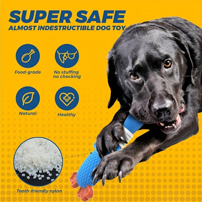 Indestructible Nylon Goose Dog Chew Toy for Aggressive Chewers – Upgraded Durable Dog Toys for Large & Medium Dogs, Heavy Duty Teething Chew, Dental Cleaning, Goose & Clownfish Design
