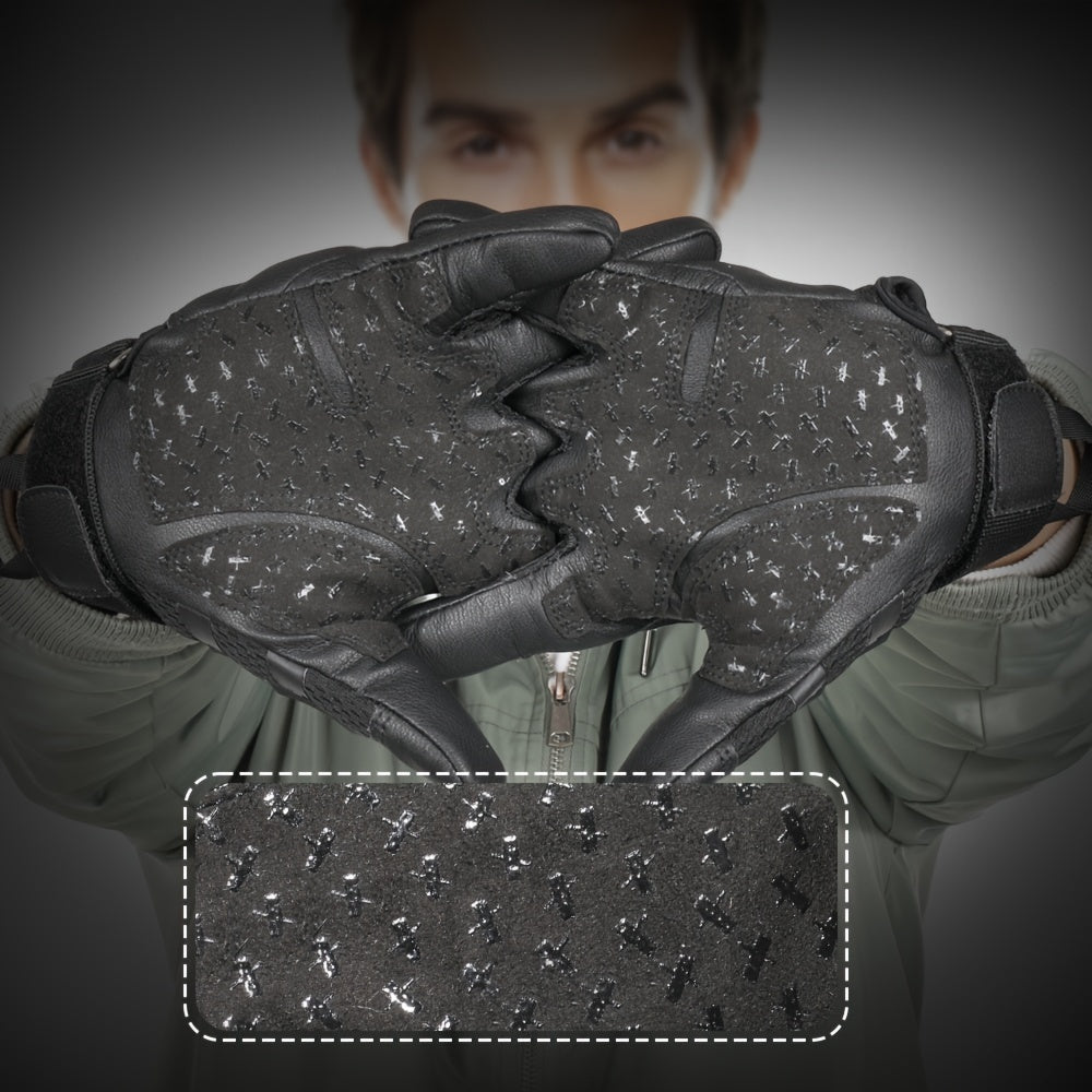 Tactical Full Finger Gloves with Touchscreen Compatibility Anti-Skid Wear-Resistant for Motorcycle Hiking Camping Hunting Shooting Cycling Outdoor Sports Men Women Black