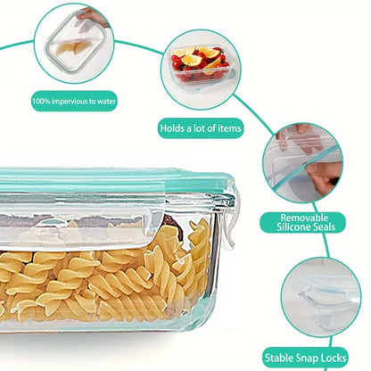 Glass Food Storage Containers Set of 8 with Lids – Borosilicate Leak-Proof Meal Prep Containers, Oven Microwave Dishwasher Safe, Stackable Kitchen Storage for Leftovers & Lunch
