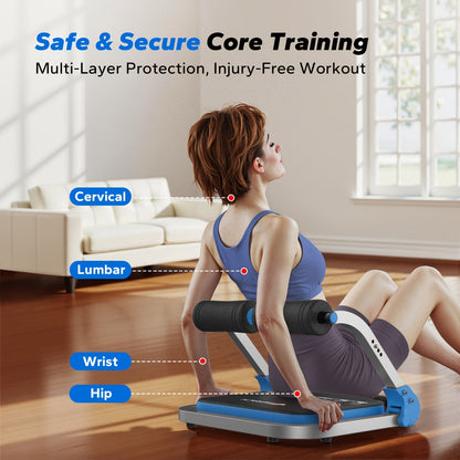 Multifunctional Ab Trainer Machine for Home Gym – Core Strength, Waist Slimming & Belly Fat Workout Equipment for Men & Women – Red & Blue