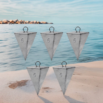Pyramid Fishing Sinkers – Saltwater & Freshwater Surf Fishing Weights, Strong Hold in Current, Sizes 1oz to 10oz, Multi-Pack Tackle for Pompano, Bass, Drum & More
