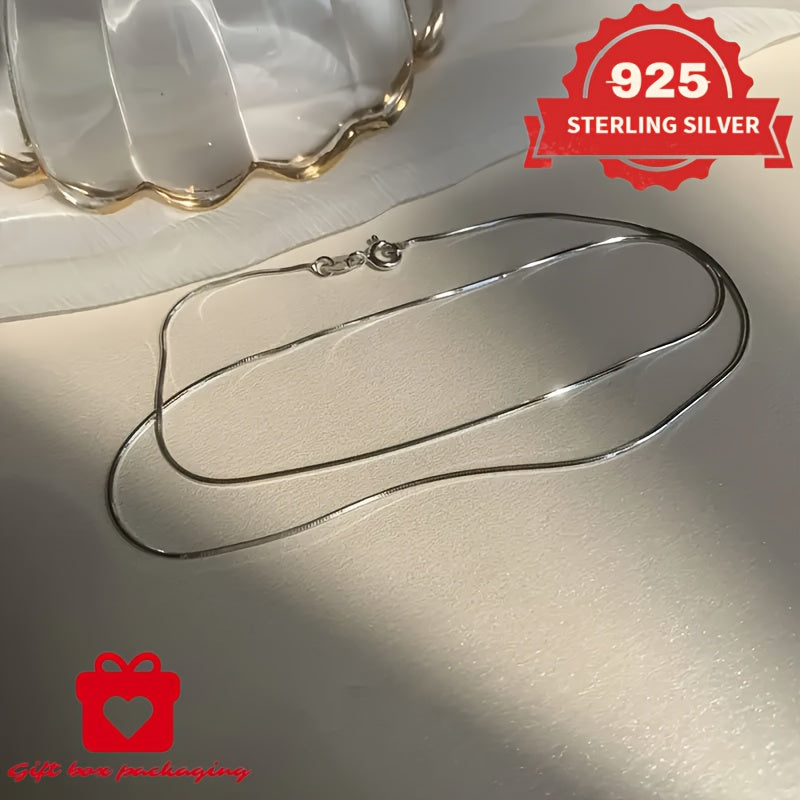 925 Sterling Silver 1mm Snake Chain Necklace Unisex – Handmade Round Snake Chain Lengths 16–24 Inch, Gift Box Included, Perfect for Daily Wear, Mother’s Day & Gifts for Him or Her