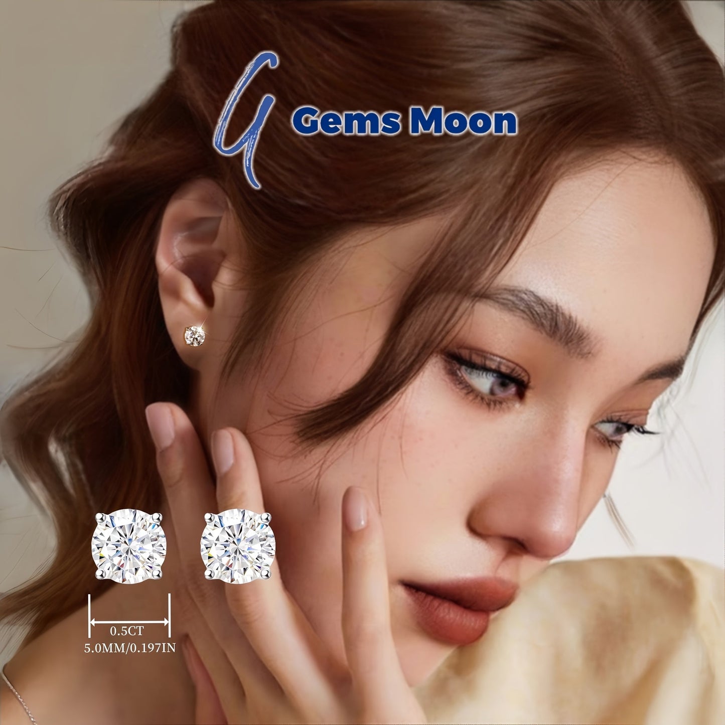 Moissanite Stud Earrings D Color VVS1 S925 Sterling Silver – Hand-Set, GRA Certified, 1CT-6CT, Velvet Pouch & Polishing Cloth Included, Jewelry Gift for Valentine’s Day, Birthday, Mother’s Day, Wedding