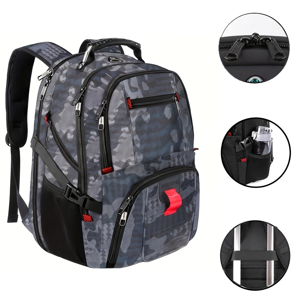 50L Travel Backpack Fits 17 Inch Laptop – Airline Approved, Waterproof, Extra Large College & Work Bag for Men & Women, 3-Compartment Business Backpack for School, Travel & Daily Commute – 8 Colors
