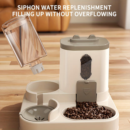 Automatic Cat Feeder Dual-Function Food & Water Dispenser Portion Control Healthy Diet Cute Design Pet Feeding Station Christmas Gift for Cat Lovers