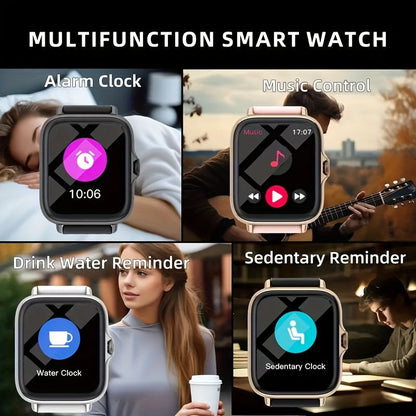 Smart Watch 1.91 Inch AMOLED HD Touchscreen Voice Calling Music Playback Voice Assistant Multiple Sports Modes Compatible with iPhone Android Fitness Tracker Black Pink Yellow Silver