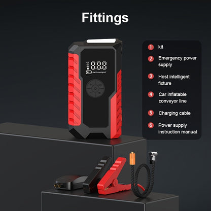 5000A Peak Portable Car Jump Starter with 150 PSI Air Inflator Pump – 10000mAh All-in-One Emergency Battery Booster, Type-C, LED Light for 12V Gas & Diesel Cars, Trucks, SUVs & Motorcycles