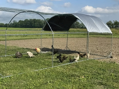 Large Walk-In Metal Chicken Coop Outdoor Hen House with Anti-UV Cover Aluminum Poultry Cage for Backyard Garden – Multiple Roof Styles