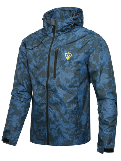 Men's Waterproof Windproof Rain Jacket with Hood – Lightweight Packable Raincoat for Hiking Outdoor Travel S-XXXL Multiple Colors