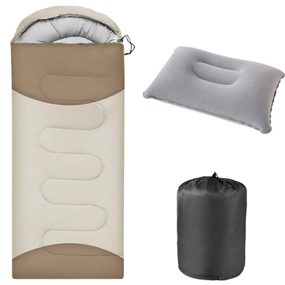 3-Season Camping Sleeping Bag with Pillow & Compression Sack – Lightweight Sleep System for Adults, Hiking Backpacking Outdoor Adventures Travel & Emergency Use, 4 Colors