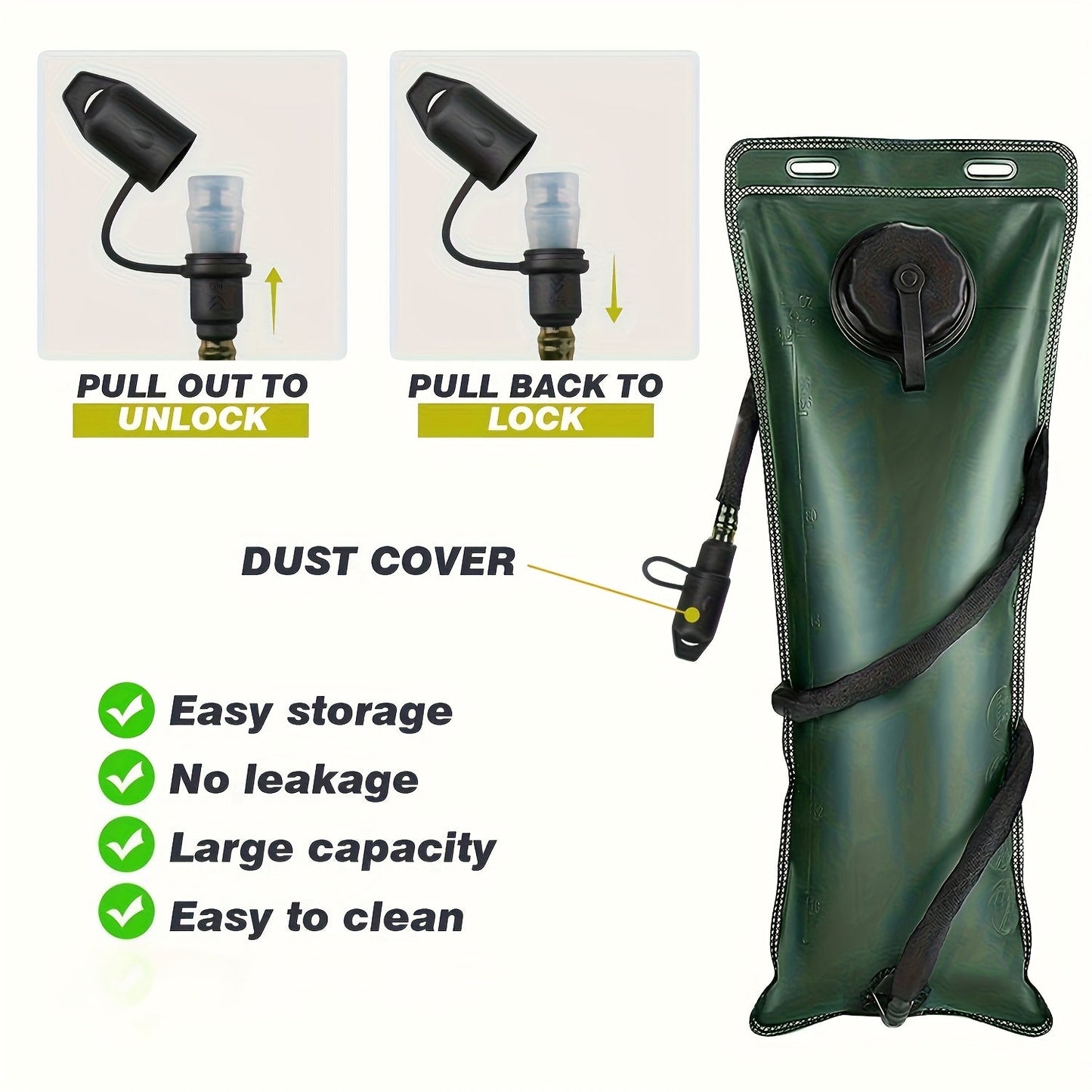 Hydration Backpack with 3L Water Bladder – Nylon Hiking Pack with Included Water Bag for Camping, Trail Running & Outdoor Adventures, Available in Khaki, Green, Camo & Camo Gray