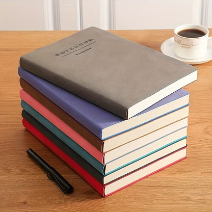 Soft Faux Leather Notebook 5-Pack Set Square Ruling Soft Cover Bookmark Extra Thick Pages for Business Meetings School Academic Writing – 7 Colors