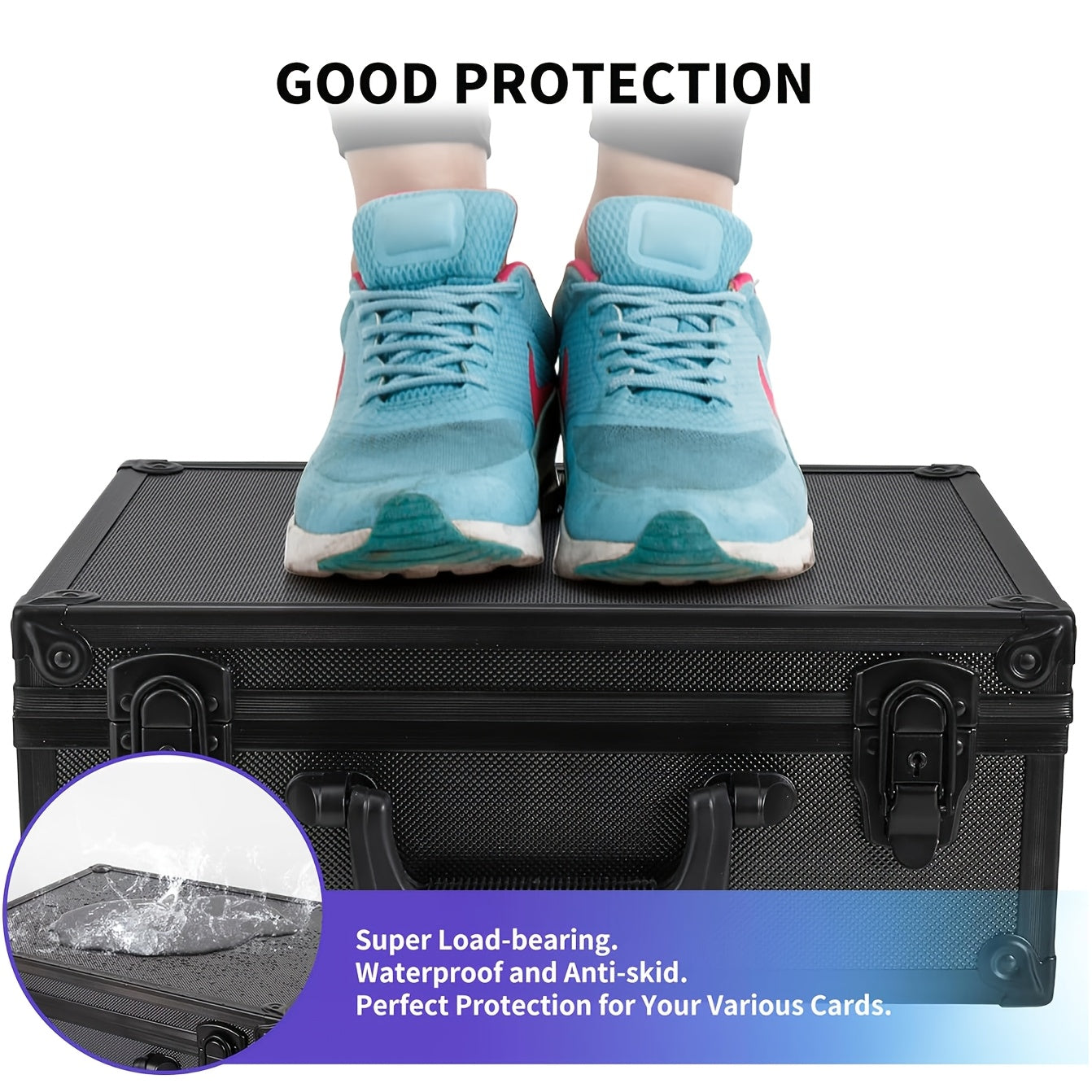 Trading Card Toploader Storage Box – Holds 600+ Cards, Fits 3"x4" 35PT Rigid Toploaders, 18 Colorful Dividers & 6 Foam Stoppers, Card Case for Pokemon, Sports Cards, TCG Collections