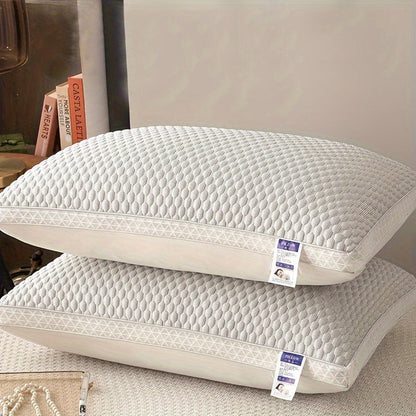 Cooling Bed Pillows Set of 2 | Soft Hotel-Grade Sleep Pillow | Neck Support for Side Back Stomach Sleepers | Cozy Breathable Pillow for Home Bedroom Dorm | Blue Pink Gray Indigo