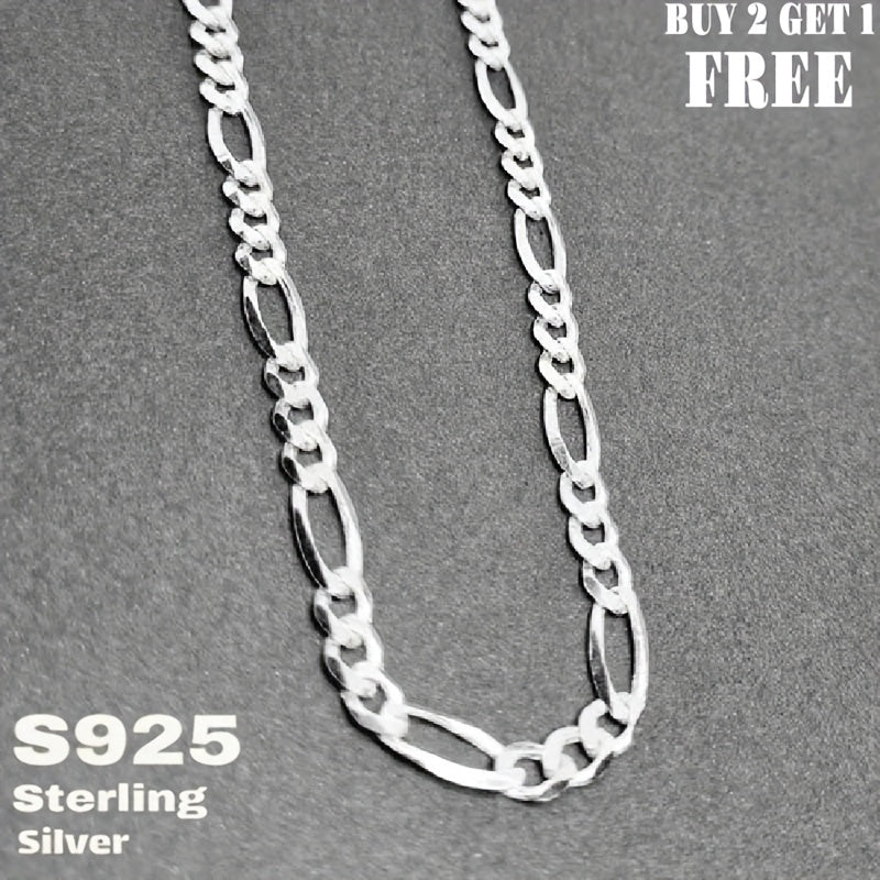 925 Sterling Silver Figaro Chain Necklace – 6mm Wide, 18 to 24 Inch, Unisex Men & Women, Includes Gift Box – Classic Silver Chain for Everyday Wear & Gifting