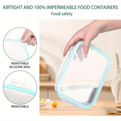 Glass Food Storage Containers Set of 8 with Lids – Borosilicate Leak-Proof Meal Prep Containers, Oven Microwave Dishwasher Safe, Stackable Kitchen Storage for Leftovers & Lunch