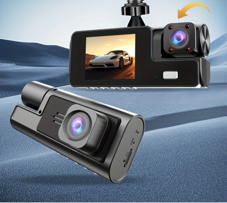 3 Channel Dash Cam 4K Front + 4K Interior + 1080P Rear with Free 32GB Card, Night Vision, G-Sensor, Wide Angle, Real-Time Recording & Parking Monitor – Velora