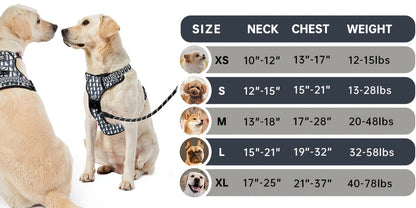 No Pull Dog Harness Set with Leash Retractable Seatbelt & Collar – Fully Reflective Adjustable Breathable Vest Harness with Handle for Small & Large Dogs XS–XL