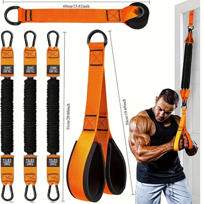 Resistance Bands Set 5pcs Heavy-Duty Latex 225 LBS Capacity – Home Gym Workout Bands with Door Anchor & Handles for Lat Pulldown Shoulder Arm Bicep Curl Face Pull Deltoid Training Men Women