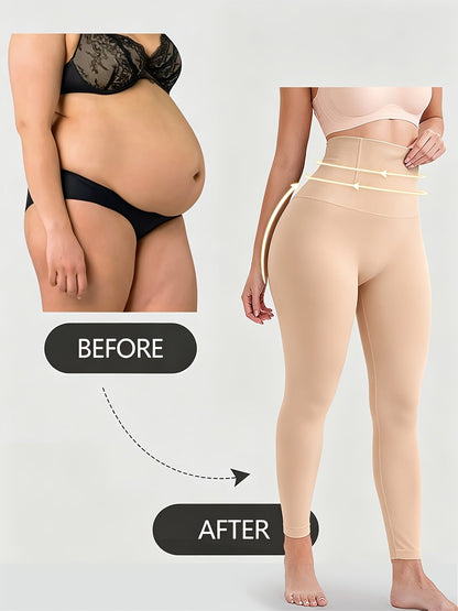 Butt Lifting Capri Leggings for Women – High Waist Tummy Control Yoga Pants, Squat Proof Stretchy Shaping Workout Capri, Apricot & Black