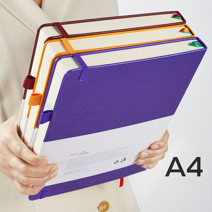 A4 Hardcover Notebook 320 Pages – Large College Ruled Leather Journal for Women Men, 100GSM Thick Paper 8.5x11 Lined Notebook for Work School Study Writing Business, 6 Colors