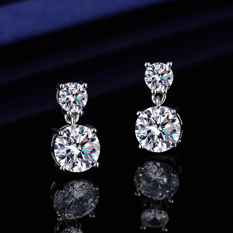 5 Carat Moissanite Stud Earrings for Women – 925 Sterling Silver Drop Earrings, Brilliant Luxury Fine Jewelry, Perfect Gift for Christmas, Valentine's Day & Special Occasions