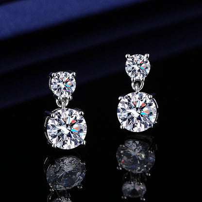 5 Carat Moissanite Stud Earrings for Women – 925 Sterling Silver Drop Earrings, Brilliant Luxury Fine Jewelry, Perfect Gift for Christmas, Valentine's Day & Special Occasions