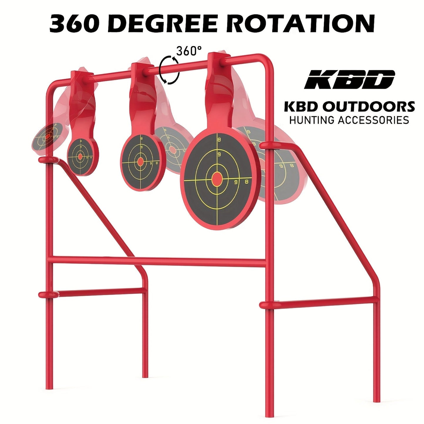 Spinner Shooting Target Stand for .22LR - Triple Steel Spinner Targets Foldable with 15-Pack Bullseye Paper Targets, Outdoor Shooting Practice, Durable Air Strike Target System for Range Training