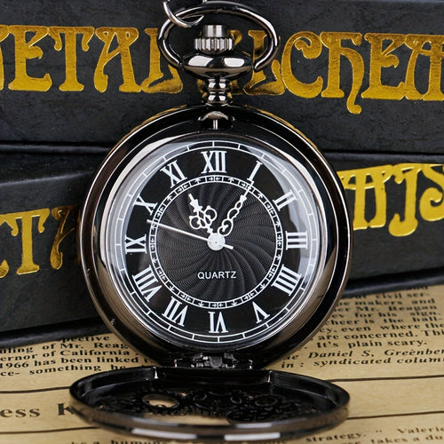 Steampunk Quartz Pocket Watch Necklace for Women Men – Vintage Hollow Gear Analog Pendant Chain Watch Sweater Necklace Unisex Retro Jewelry Christmas Gift