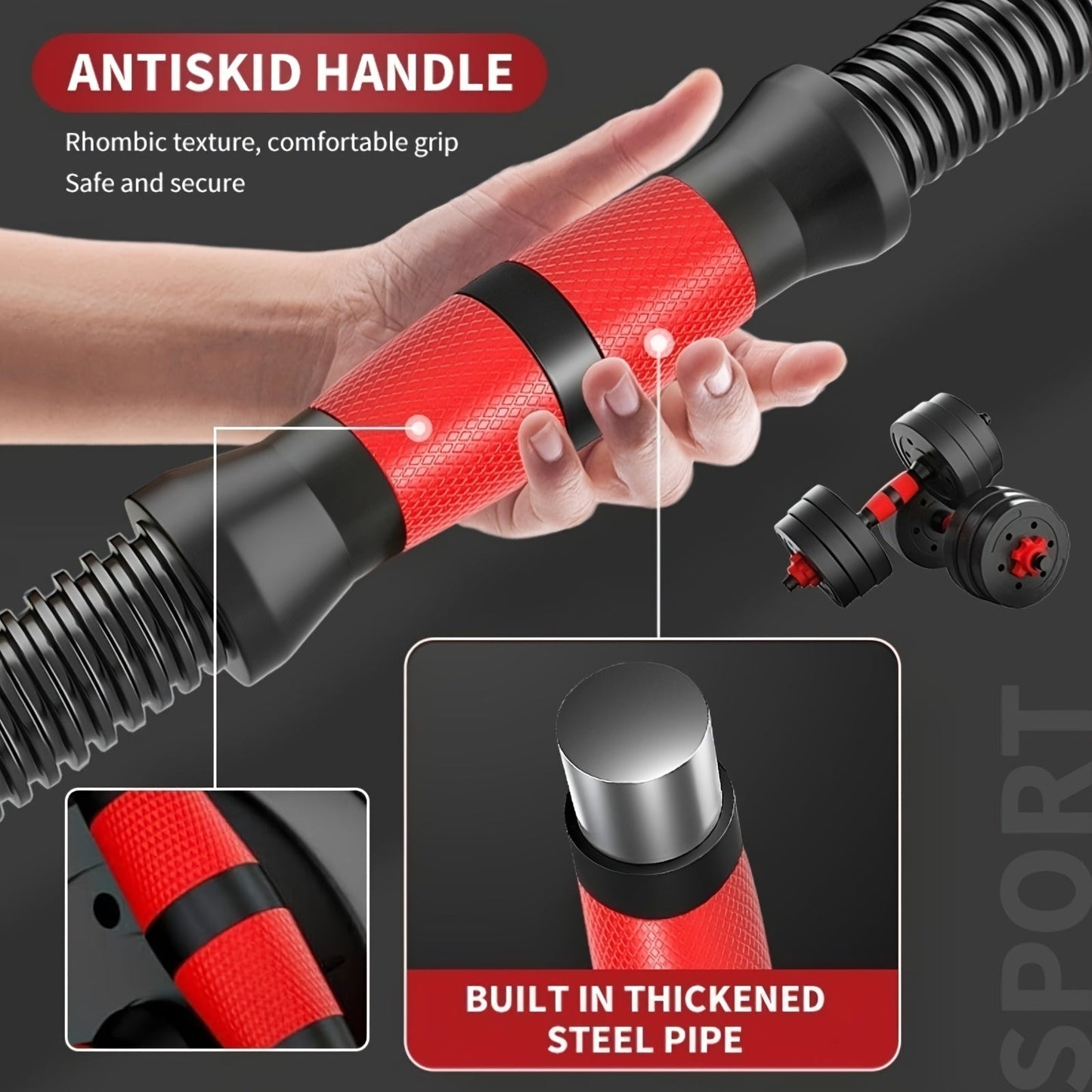 Adjustable Dumbbell Set 22LB & 44LB for Men & Women – Free Weight Home Gym Equipment with Barbell Connector & Bumper Plates for Strength Training, Muscle Building & Fitness Workouts
