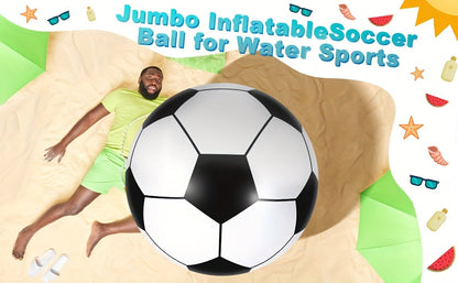 Giant Inflatable Soccer Ball 40 Inch - Extra Large Outdoor Toy for Pool Parties, Backyard Games, Beach & Playground, Reusable Party Decoration Ball for Kids & Adults