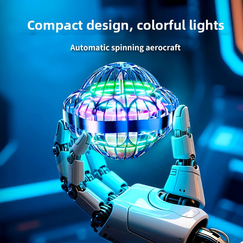 Smart Sensor UFO Hovering Flying Ball Toy Hexagonal Spinning Saucer Drone Autonomous Flight Hand Controlled Indoor Flying Robot Kids Adults Birthday Christmas Gift Blue Purple Red