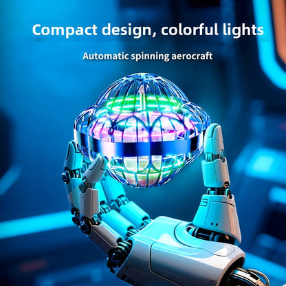 Smart Sensor UFO Hovering Flying Ball Toy Hexagonal Spinning Saucer Drone Autonomous Flight Hand Controlled Indoor Flying Robot Kids Adults Birthday Christmas Gift Blue Purple Red