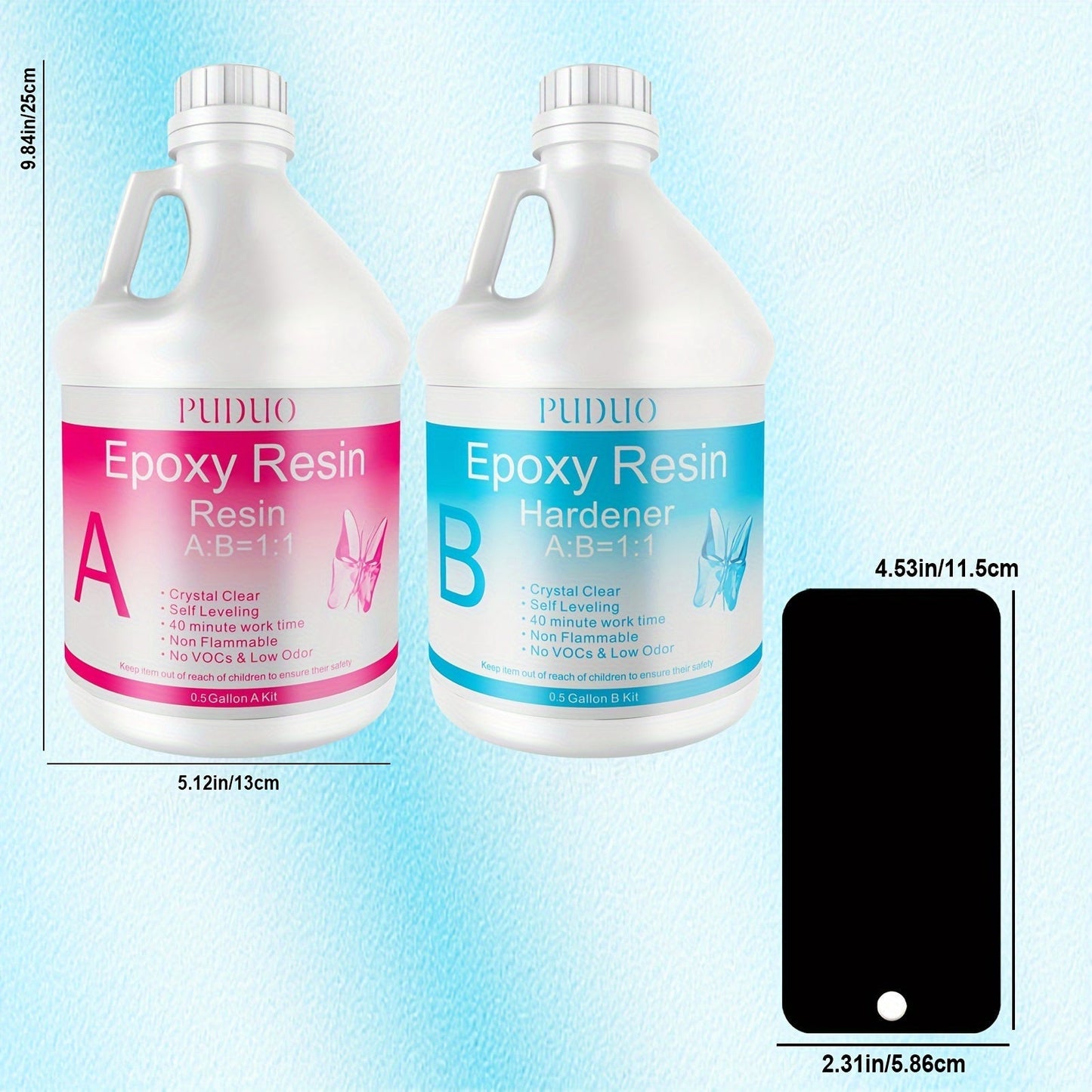 Epoxy Resin Kit Crystal Clear 2-Part Fast-Curing for Casting, Coating, Resin Art, Jewelry Making, Tabletops & Bar Counters – Available in 4oz, 72oz & 1 Gallon with Pump Kit & Glitter Accessories
